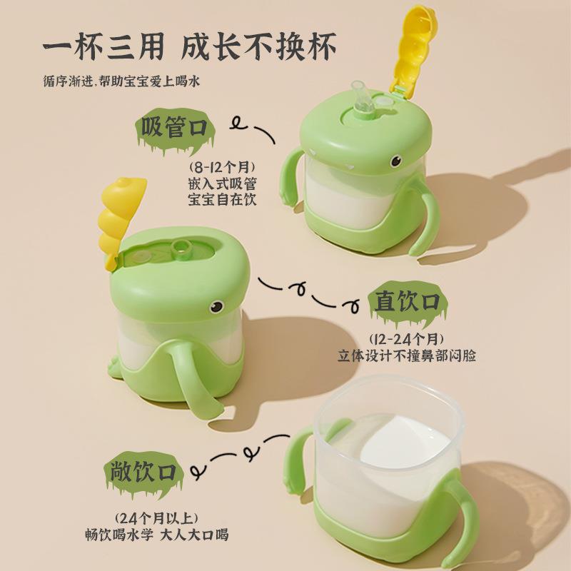 A儿童水杯牛奶杯家用防摔吸管水杯婴幼儿宝宝学饮喝水杯子