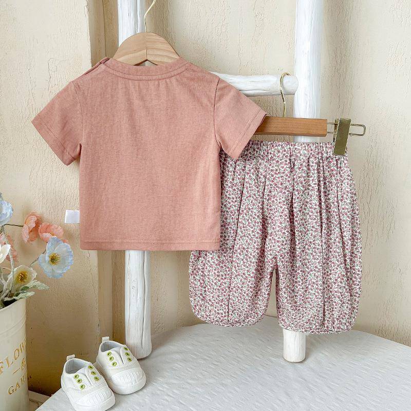 童装套装女婴幼童衣服夏装分体套装超萌可爱女童夏季两件套短袖潮