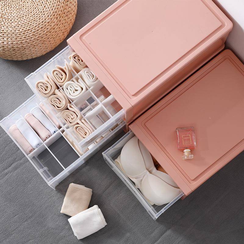 特大号内衣收纳盒女抽屉式衣柜家用分格宿舍装文胸内裤袜子整理箱