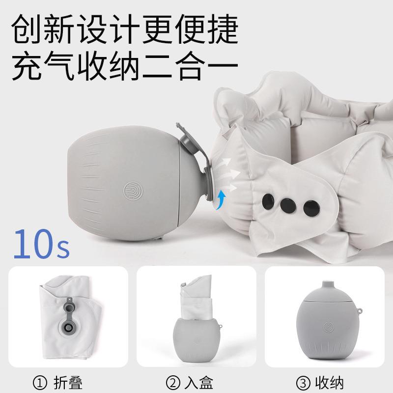 充气u型枕按压便携护颈枕小巧易收纳旅行坐车飞机颈枕充气枕