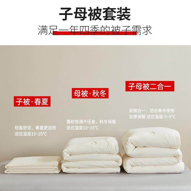 日织西川工匠原棉大豆被子母被芯纯棉冬被加厚全方位拉链不移被