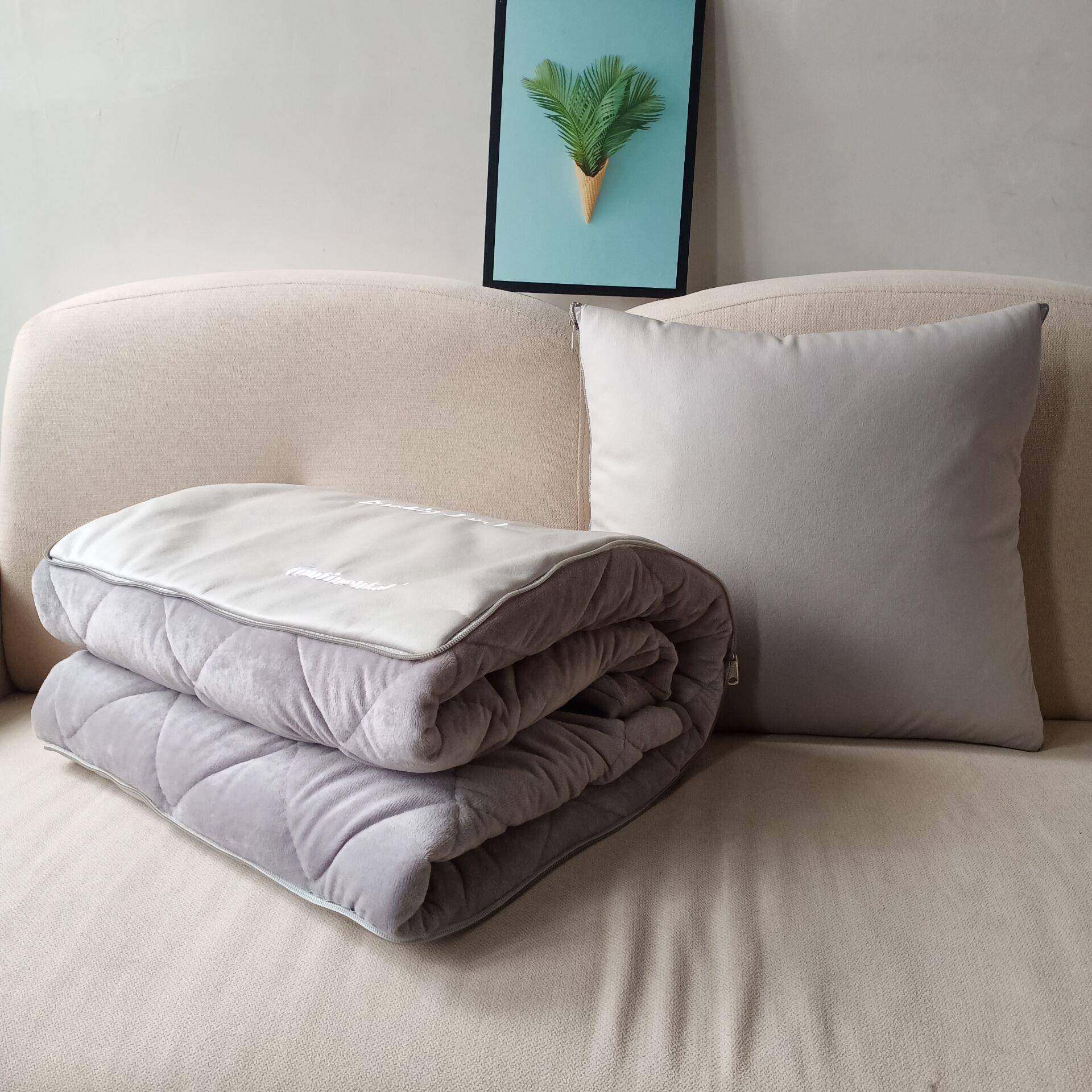 科技布抱枕被两用二合一家居建材房地产广告抱枕刺绣logo礼品靠枕