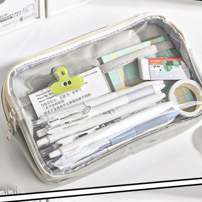 笔袋透明大容量文具袋女孩儿童小学生用文具盒ins日系高颜值笔盒