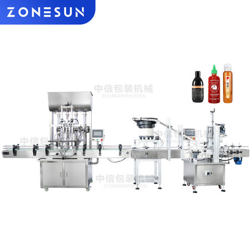 尚航酱料洗发水全自动灌装旋盖贴标自动线乳液面霜灌装自动包装线