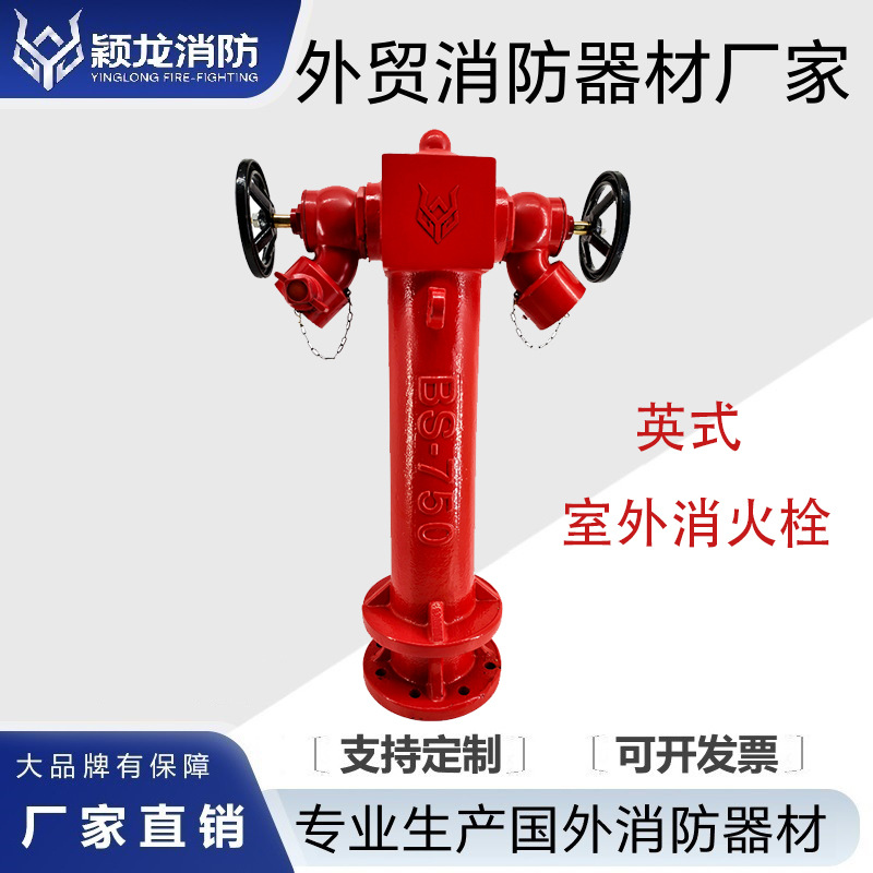 BS750外贸室外消防栓DN100英式着陆阀4英寸DN65出水口英式消火栓