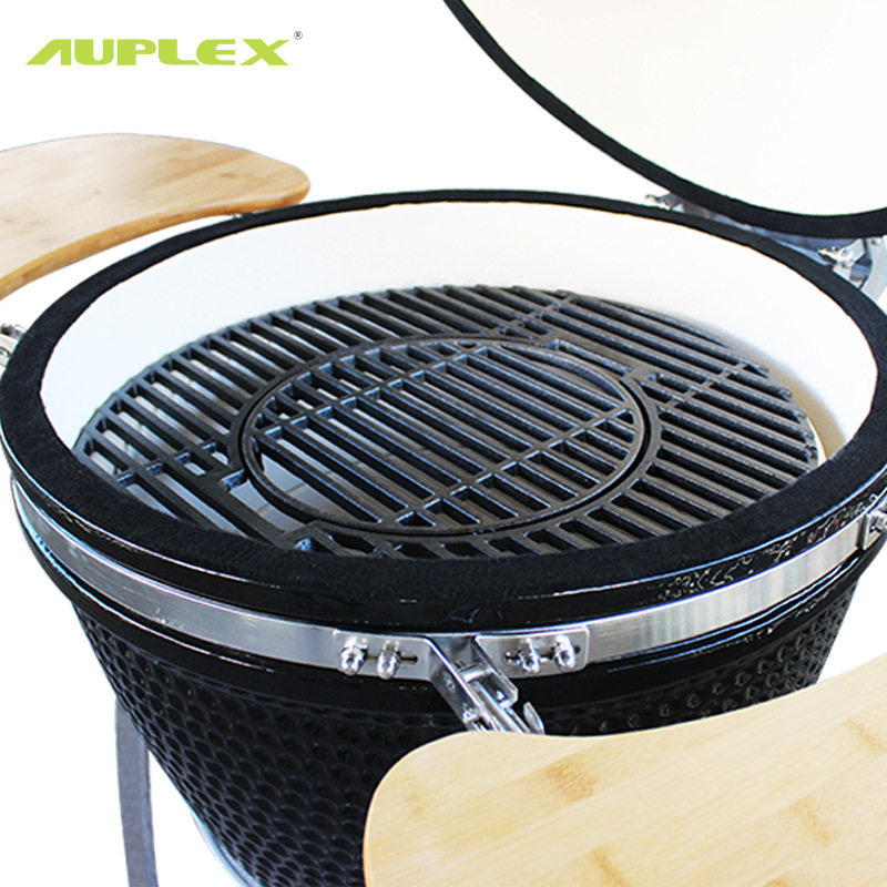 23.5英寸kamadobbqgrillCastIron陶瓷烧烤炉两片式铸铁烤网