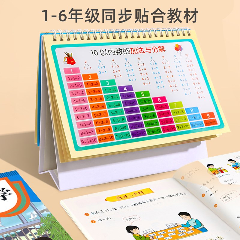一年级加法加减法口诀表10以内的分解与组成挂图数学公式台历大全