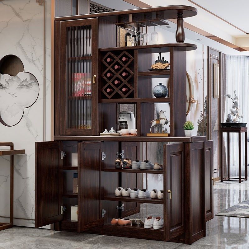 新中式实木酒柜玄关柜p乌金木客厅隔断柜入户屏风鞋柜一体间厅柜,住宅家具,门厅/玄关柜/玄关架,淘宝优惠券,粉丝福利购,淘宝优惠卷