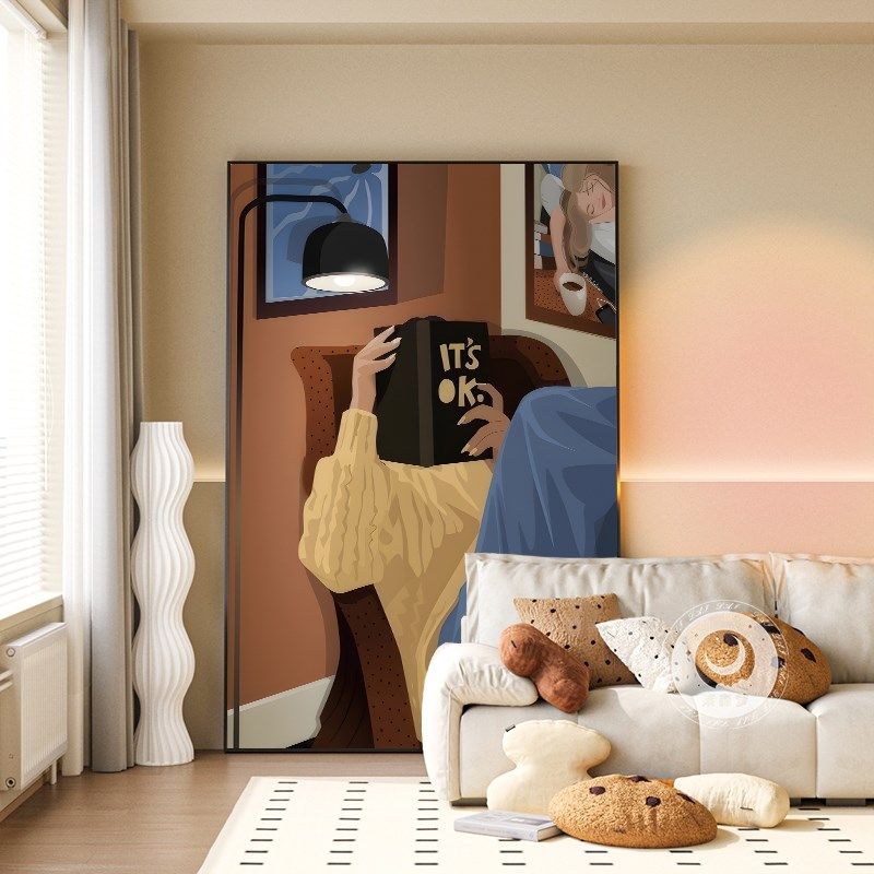 风抽象人物餐厅i装饰画清新治愈客厅落地画摆画卧室床头壁挂画,家居饰品,现代装饰画,淘宝优惠券,粉丝福利购,淘宝优惠卷