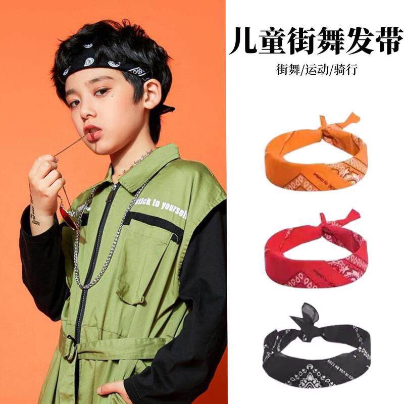 复古发带嘻哈街头爵士舞表演女头带发箍男孩帅气运动演出头饰