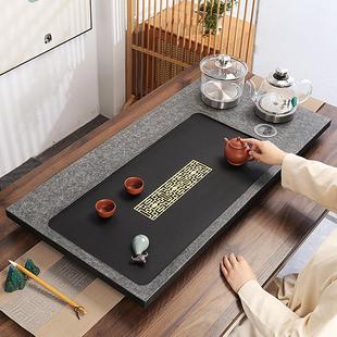 全自动上水茶台烧水壶一体电磁炉家用茶海定制刻字 乌金石茶盘套装