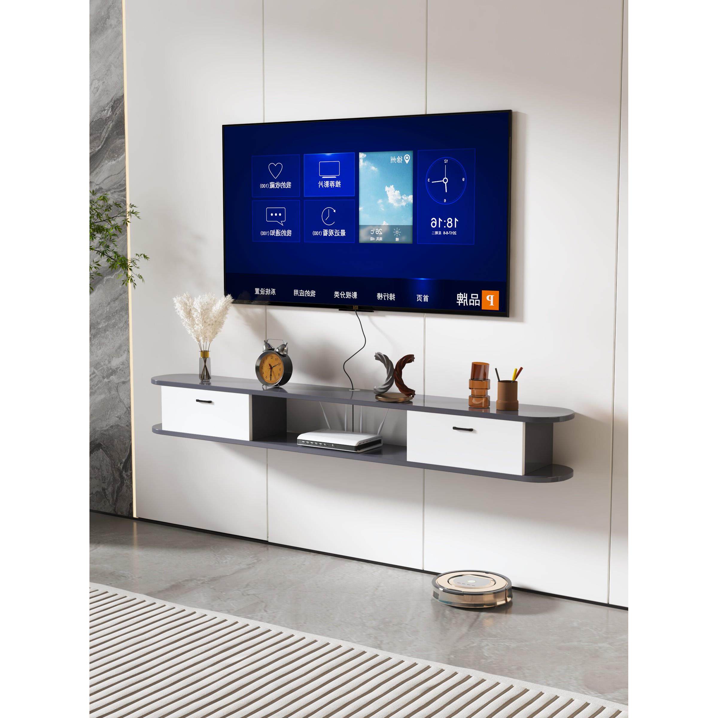 家用新款悬空电视柜现代简约小户型轻奢悬挂电视柜收纳储物柜一体