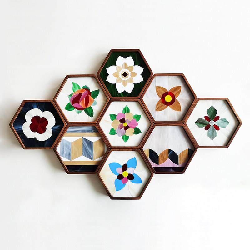 那儿马赛克彩色玻璃胡桃木花砖托盘 茶道装饰器皿 果盘/果篓 多色,家居饰品,果盘/果篓,淘宝优惠券,粉丝福利购,淘宝优惠卷