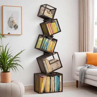 铁艺书架创意网红角落立式 转角落地置物架简约现代异形书柜客厅