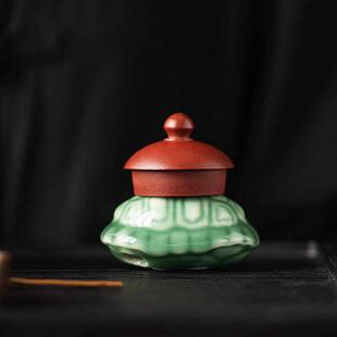 古青瓷盖置茶壶盖碗盖子托 托陶瓷壶盖托 托创意家用小摆件茶道零