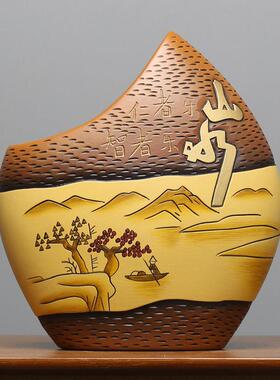 中式陶瓷古风办公室摆件茶叶架展示古董博古架层书柜装饰小工艺品