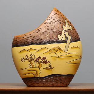 中式陶瓷古风办公室摆件茶叶架展示古董博古架层书柜装饰小工艺品