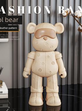 暴力熊摆件存钱罐创意皮革潮酷卡通客厅酒柜电视柜玄关家居装饰品