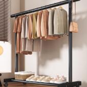 阳简易晾衣架落地家用卧室内挂衣架可移架宿舍衣BW28H T1架台单杆