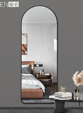 轻穿衣镜色边框试衣镜金壁挂家用全身子镜挂墙式落地00069LK镜子i