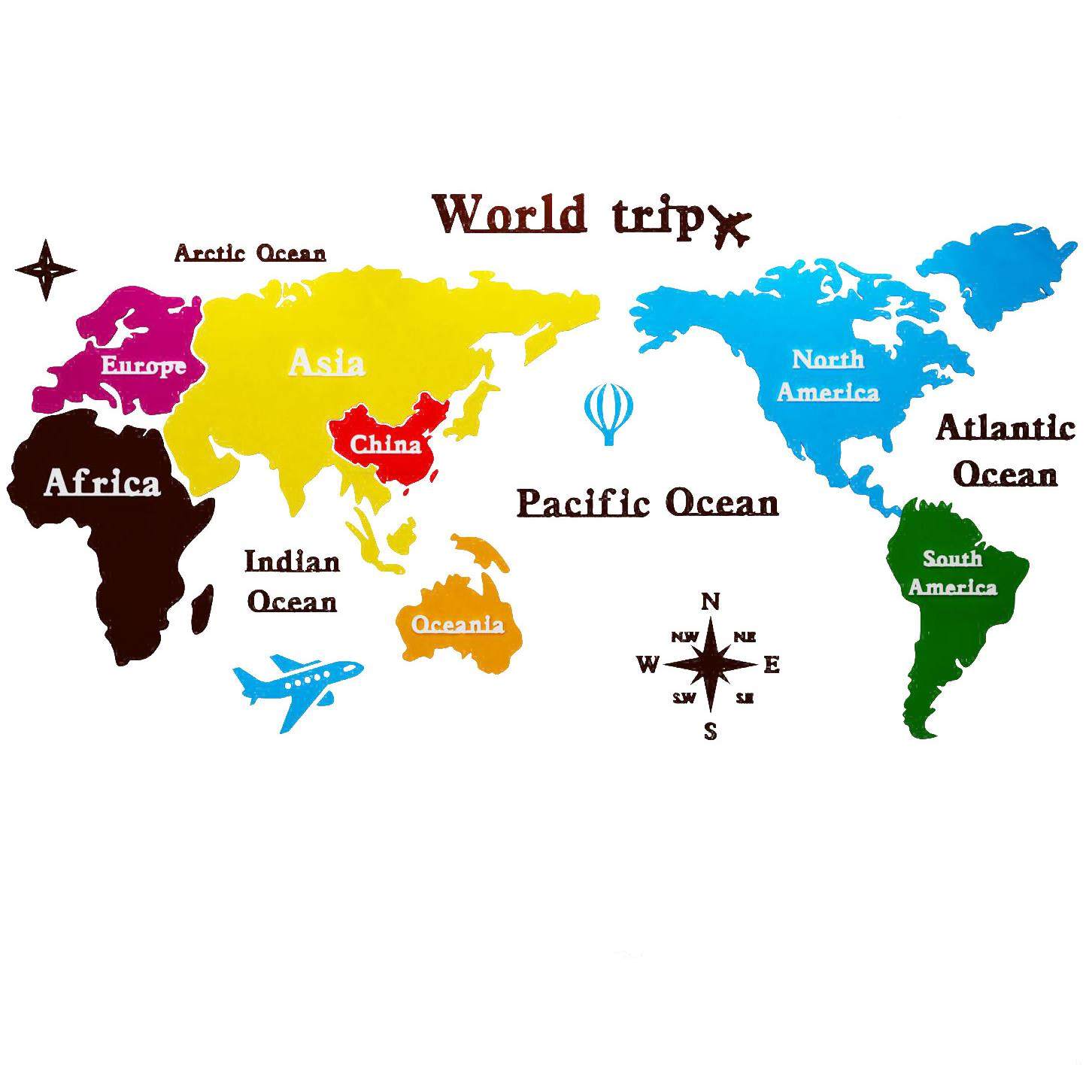 界地图面教装饰世英语室布置培训机构墙环创2449-2托管班级背景贴,家居饰品,文化墙贴,淘宝优惠券,粉丝福利购,淘宝优惠卷