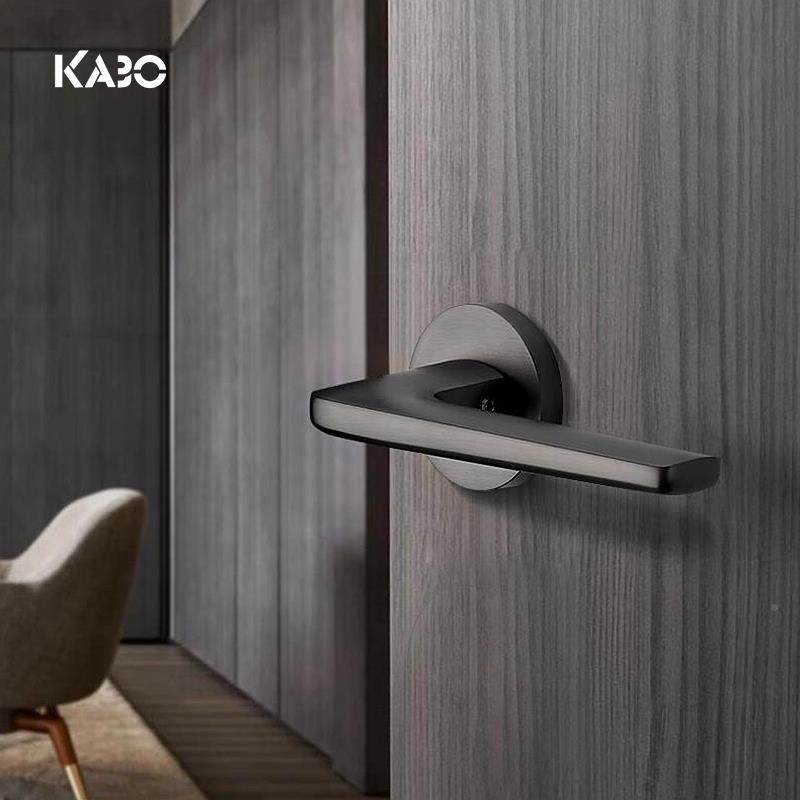 德国面KABO隐卧形门锁单锁暗锁室内室背景墙门隐藏隐锁形门锁黑色