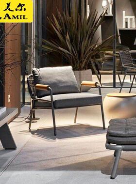 北88196台欧户外藤编沙发庭花院园休阳酒店露台名宿桌闲椅室外休