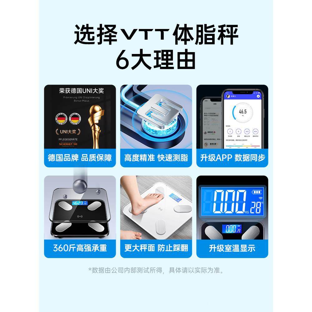 Vtt体重秤脂秤家用精确体数字秤减专94675用智人体秤能2025肥新款
