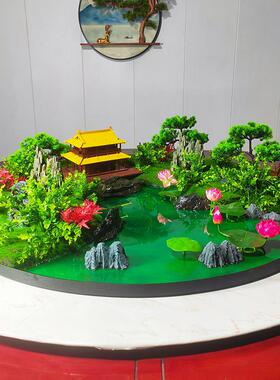 酒店餐厅景电动餐桌中摆间摆花大桌转QGH圆盘装饰品饭店摆台造包