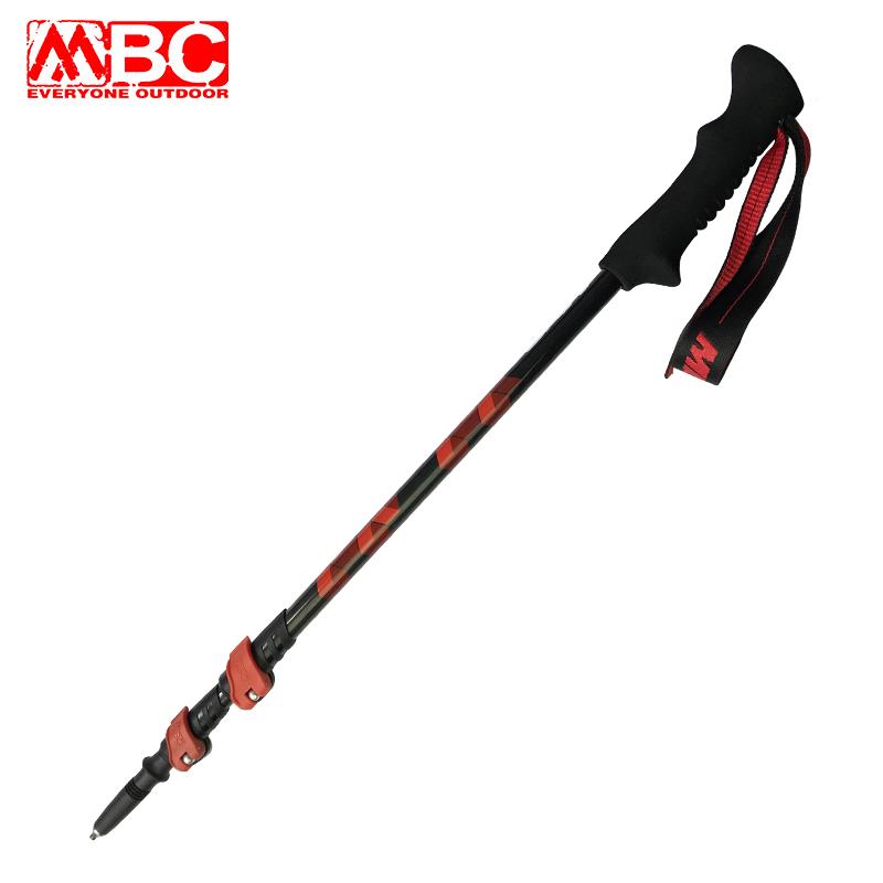 杖MBC碳纤维登山伸杖外锁快速锁超轻碳素缩越野户121Q紧外手拐杖1