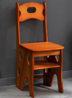 实木梯椅家用梯子内餐椅子折叠登两用梯凳室高踏272SMTY0实板楼梯