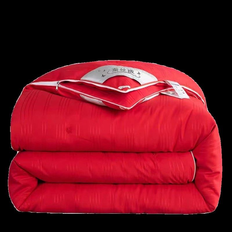 手工蚕丝被芯桑蚕m丝拉链子母被夏凉被春秋被冬被结婚庆红色被子,床上用品,蚕丝被,淘宝优惠券,粉丝福利购,淘宝优惠卷