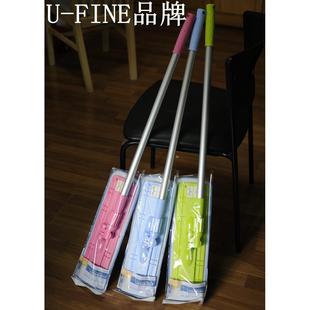 FINE平板拖把家用地板瓷砖旋转拖布干湿两用伸缩铝杆 韩国进口U