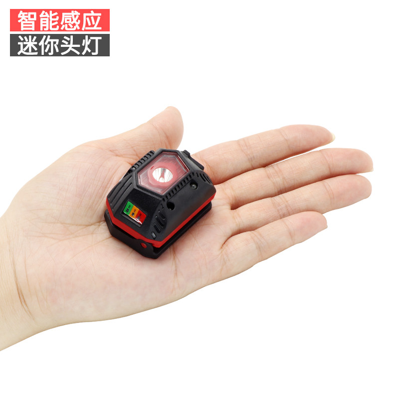 头盔灯USB充电八火迷你强光LED大功率小头灯USB充电骑行夜钓头戴