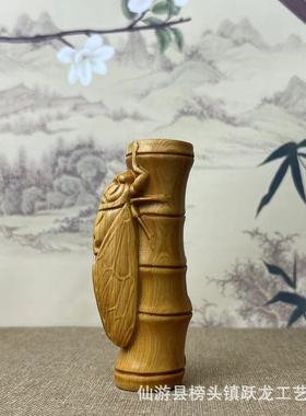 崖柏木雕手把件一鸣惊人创意文玩随身盘玩实木雕刻一鸣惊人手把件