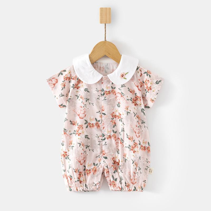 儿夏季短袖连体衣宝宝棉超薄纱布夏款哈衣儿童空调服新生爬服厂家