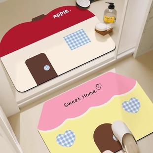 韩式 多巴胺浴室地垫卫生间硅藻泥地垫入户门口地毯厕所耐脏防滑垫
