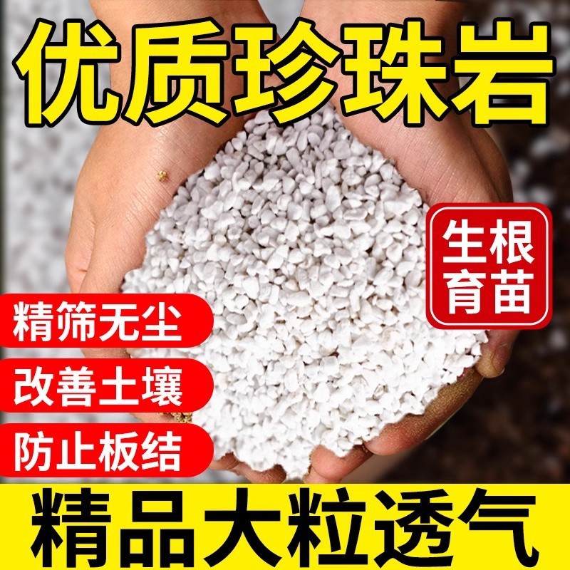 珍珠岩大颗粒养花通用营养土铺面石拌土育苗多肉兰种植火山石蛭石