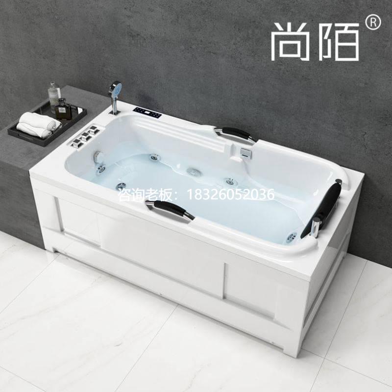 拍前询价尚陌冲浪按摩亚克力浴缸独立式家用卫生间浴池长方形小户