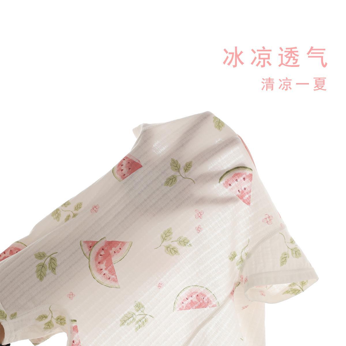 儿夏季连体衣宝宝短袖哈衣薄款衣服棉夏装透气无骨睡衣厂家