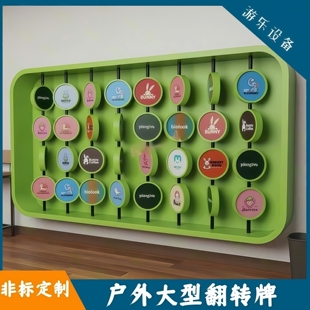 隔断科普互动翻转牌翻翻球创意背景墙游乐景区翻翻乐墙翻转盒拼图