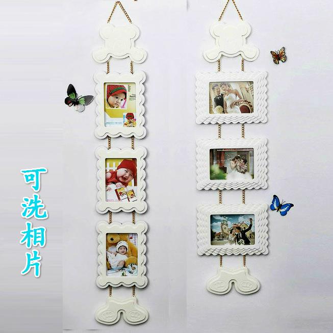 7寸三连挂式相框 韩式照片墙组合 儿童婚纱相框墙 创意挂墙相架组