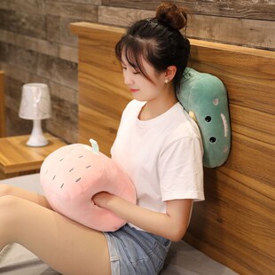 暖手抱枕插手毛绒可爱午睡枕办公室两用学生O冬天暖手捂趴趴枕毯
