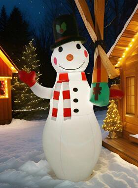 圣诞节庭院装饰PVC气卡通圣诞老人WIA户模遥控发光充气人雪不外倒