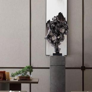 ST地摆件艺术品雕塑售楼处关酒店大堂样板房 中式 湖太石落新YJ