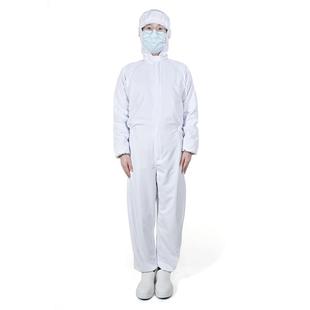 一连帽三连车防尘服白色电子XHS厂千级食品厂间体防静电防护无体