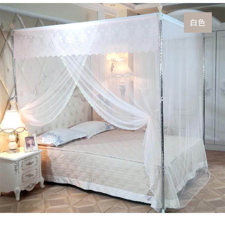 蚊帐家用卧室202床4新款支架杆加粗5加厚1蚊.米1.8米床落地KSI幔