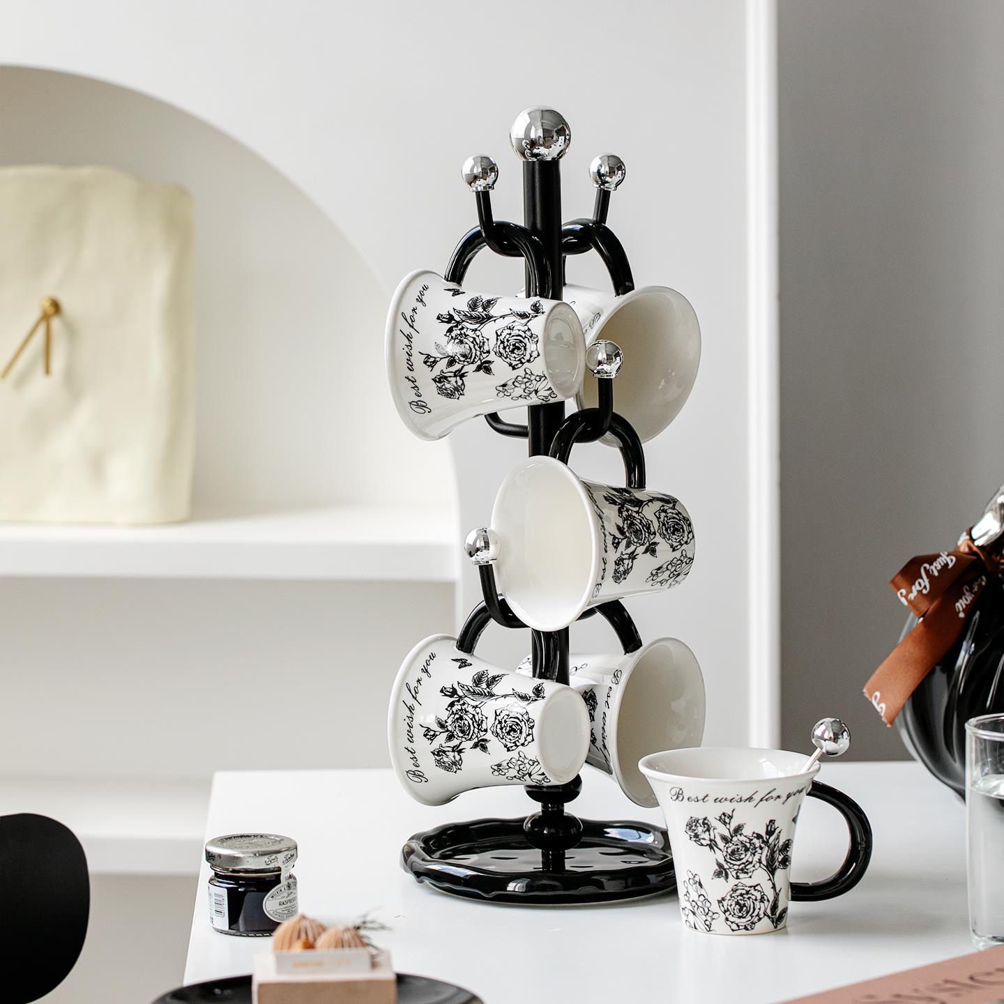 法式复古具套YK318-62装水轻陶奢家用待客茶杯瓷喝水杯子乔迁居新