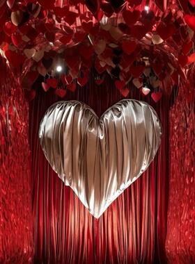 网红立陈体心蝴蝶TDV爱结景墙婚背礼婚庆派对装饰布置道具橱窗美