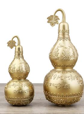 纯PIM铜开盖空心饰百草葫芦装金大明口合诀六字口诀天眼葫芦品家